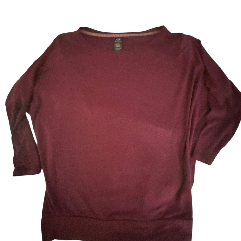 Women's Burgundy 3/4 Sleeve Top